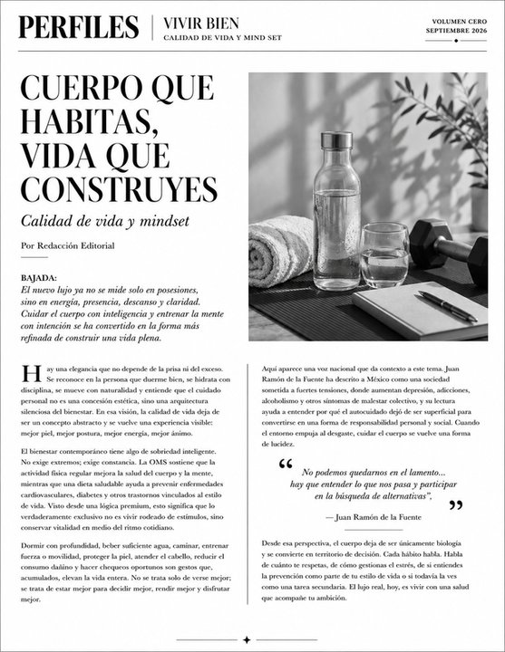 Sección Vivir Bien — calidad de vida y mindset